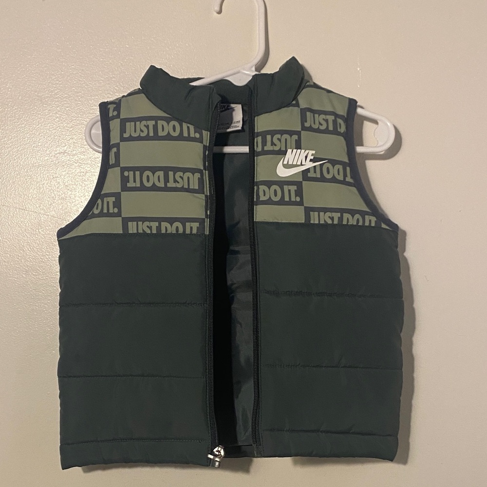 Nike Kids Olive and Black Puffer Vest